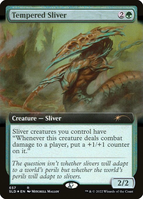 Tempered Sliver (657) - EXTENDED ART (Foil) - Secret Lair Drop - Game On
