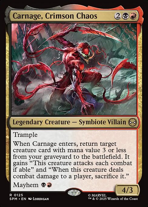 Carnage, Crimson Chaos (125) (Foil) - Marvel's Spider-Man - Game On