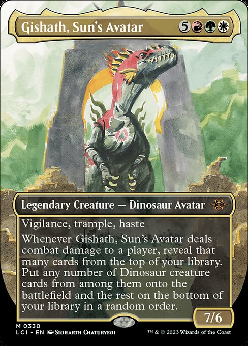 Gishath, Sun's Avatar (330) - BORDERLESS (Foil) - The Lost Caverns of Ixalan - Game On