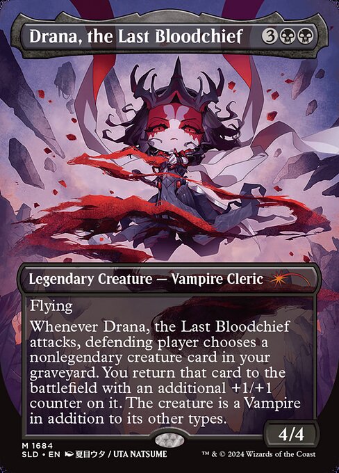 Drana, the Last Bloodchief (1684) - BORDERLESS - FULL ART (Foil) - Secret Lair Drop - Game On