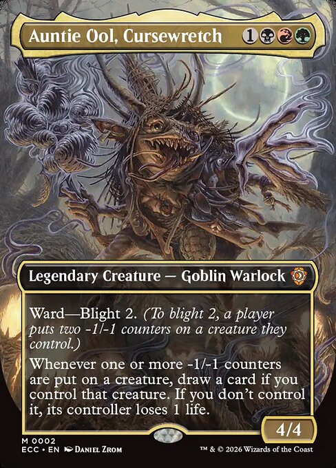 Auntie Ool, Cursewretch (2) - BORDERLESS - FULL ART - Lorwyn Eclipsed Commander - Game On