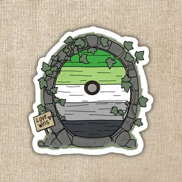 Aromantic Pride Fairy Door Sticker - Game On