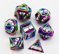 Asexual Pride Flag - Metal RPG Dice Set - Game On