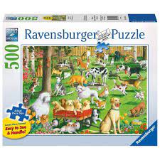 At the Dog Park 500 pc Large Format Puzzle - Game On