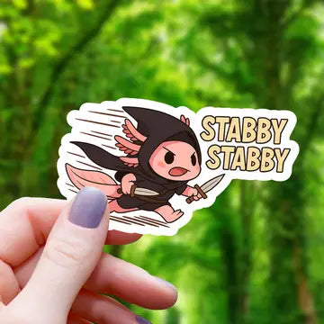 Axolotl Rogue Stabby - Stabby Sticker - Game On