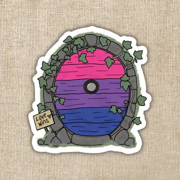 Bisexual Pride Fairy Door Sticker - Game On