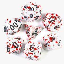 Blood Splatter RPG Dice Set - Game On