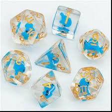 Blue with Gold Foil RPG Dice Se - Game On