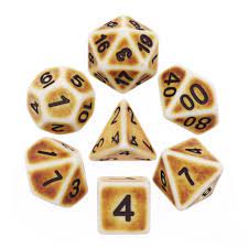 Brown Ancient Dice 7 ct Set - Game On