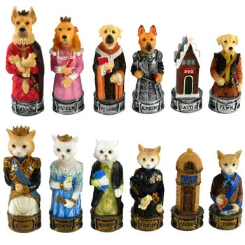 Chessmen - Cats & Dogs Resin Chessmen - Game On