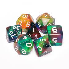 Colorful Wind RPG Dice - Game On