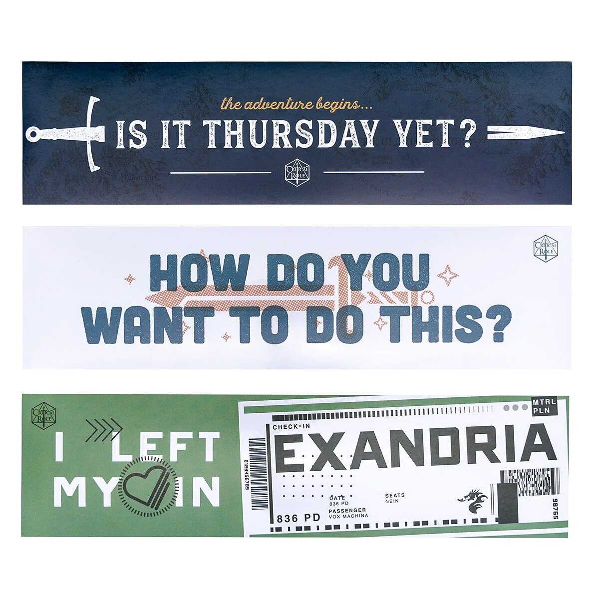 Crit Role Bumper Sticker 3 pk - Game On