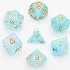 Cyan Silk Translucent Dice RPG - Game On