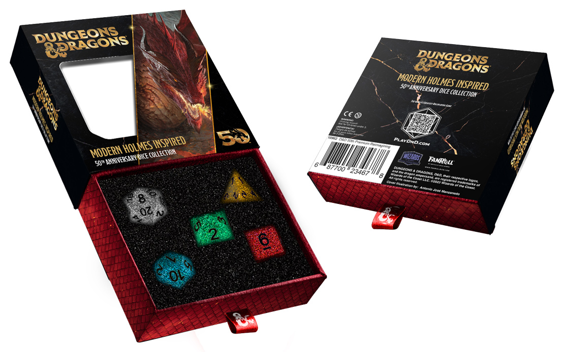 D&D 50th Anniversary Modern Holmes Dice - Game On