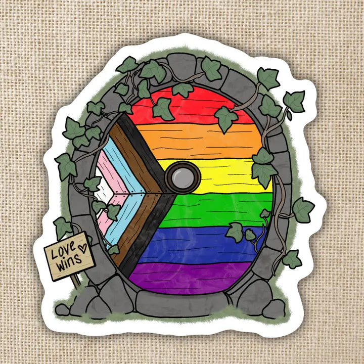 Gay Pride Fairy Door Sticker - Game On