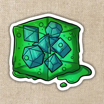 Gelatinous Cube Die Sticker - Game On
