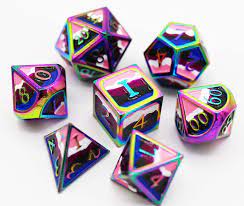 Genderfluid Pride Flag - Metal RPG Dice Set - Game On