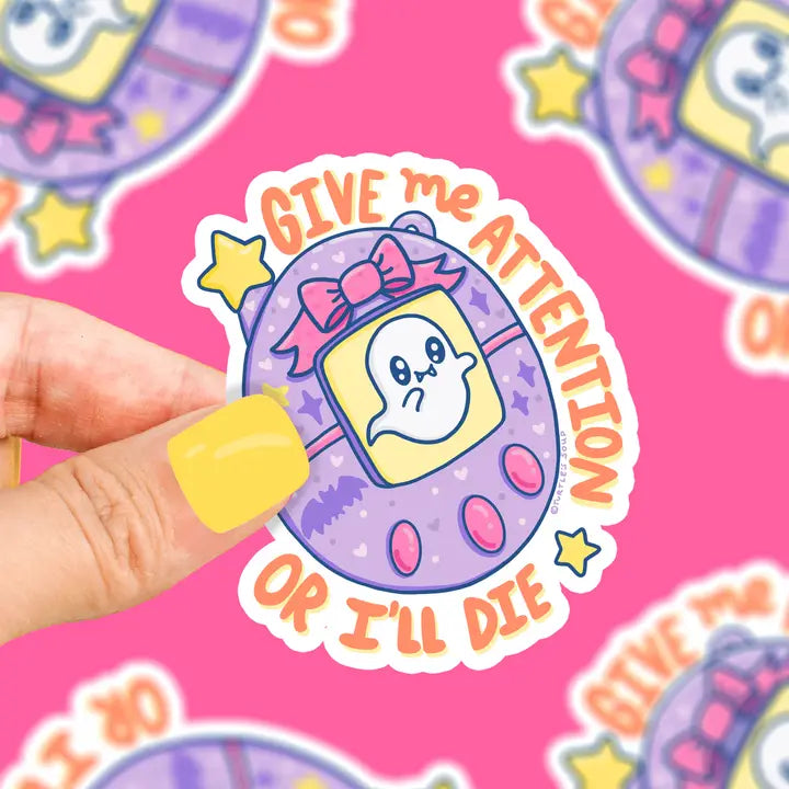 Give Me Attention or I'll Die Gamer Laptop Vinyl Sticker - Game On