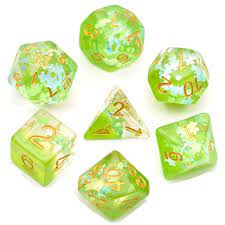 Green Dreamlike RPG Dice Set - Game On