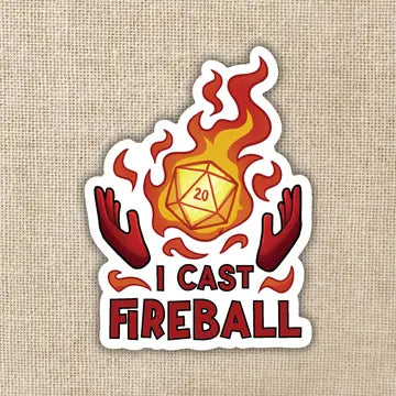 I Cast Fireball Sticker - Game On