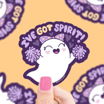 I've Got Spirit Cheerleader Ghost Cute Vinyl Sticker - Game On