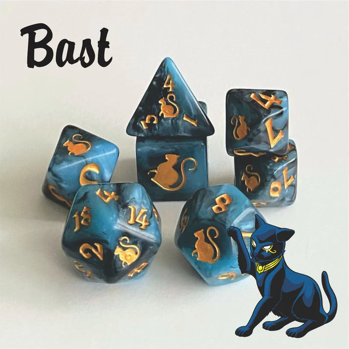Kitty Clacks Bast - RPG Dice Set - Game On