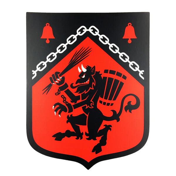 Krampus Rampant Heraldic Shield Sticker - Game On