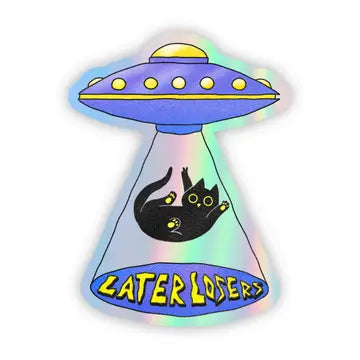 Later Losers" Cat UFO Holographic Sticker - Game On