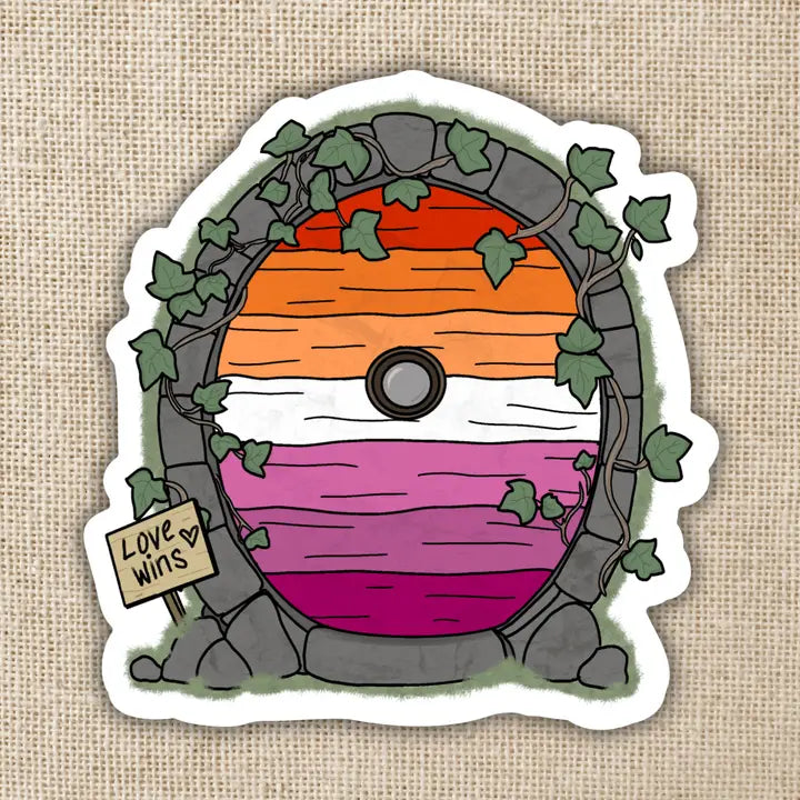 Lesbian Pride Fairy Door Sticker - Game On