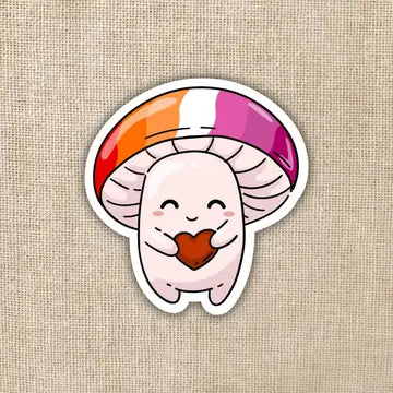 Lesbian Pride Flag Mushroom Sticker - Game On