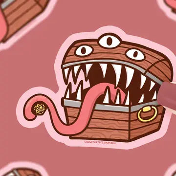 Mimic Treasure Chest Vinyl Sticker - Game On