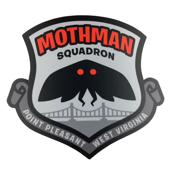 Mothman Squadron Military Insignia Cryptozoology Sticker - Game On