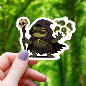 Mustachio Frog - Necromancer Sticker - Game On