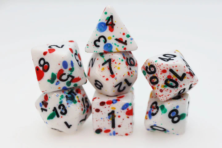 Paint Splatter RPG Dice Set - Game On