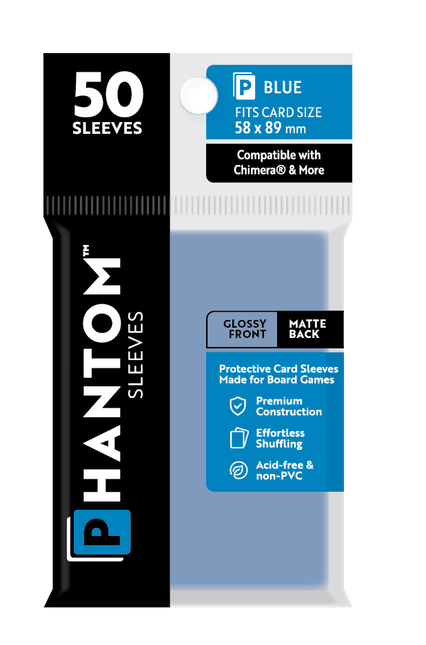 Phantom Sleeves: Blue Size (58mm x 89mm) Gloss/Matte (50) - Game On