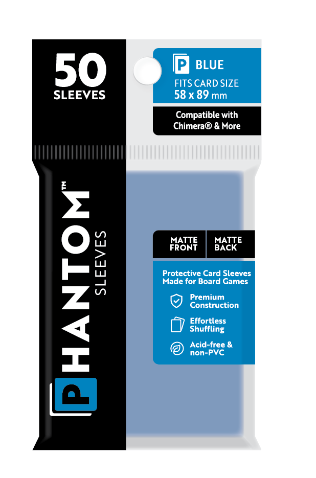 Phantom Sleeves: Blue Size (58mm x 89mm) Matte/Matte (50) - Game On
