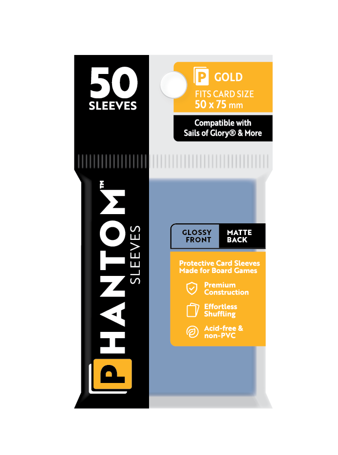 Phantom Sleeves: Gold Size (50mm x 75mm) Gloss/Matte (50) - Game On