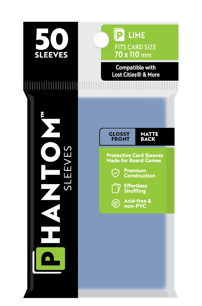 Phantom Sleeves: Lime Size (70mm x 110mm) Gloss/Matte (50) - Game On