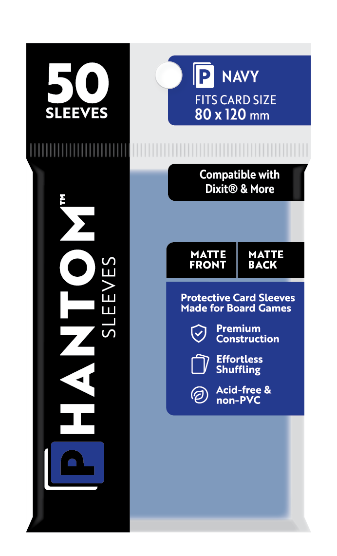 Phantom Sleeves: Navy Size (80mm x 120mm) Matte/Matte (50) - Game On