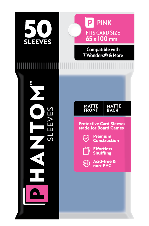 Phantom Sleeves: Pink Size (65mm x 100mm) Matte/Matte (50) - Game On