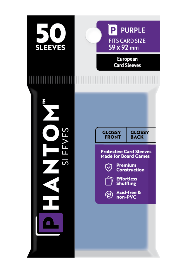 Phantom Sleeves: Purple Size (59mm x 92mm) Gloss/Gloss (50) - Game On