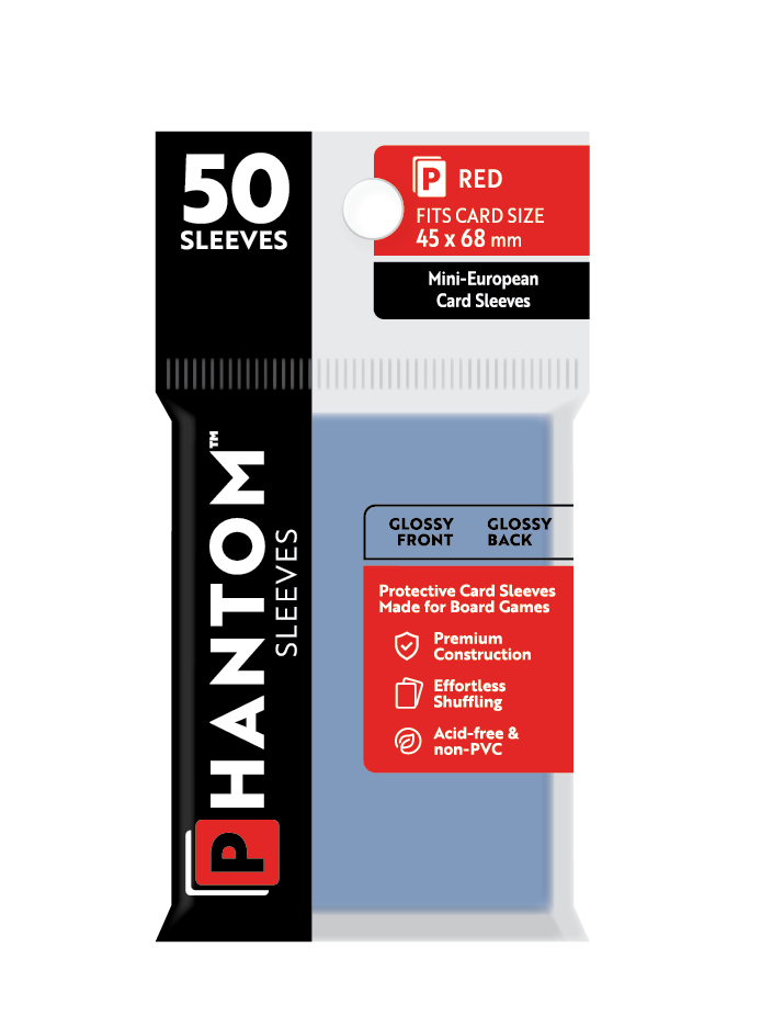 Phantom Sleeves: Red Size (45mm x 68mm) Gloss/Gloss (50) - Game On
