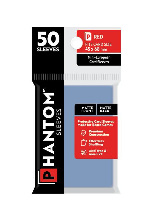 Phantom Sleeves: Red Size (45mm x 68mm) Matte/Matte (50) - Game On