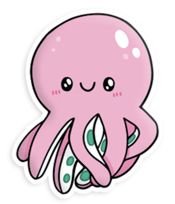 Pink Octopus Sticker - Game On
