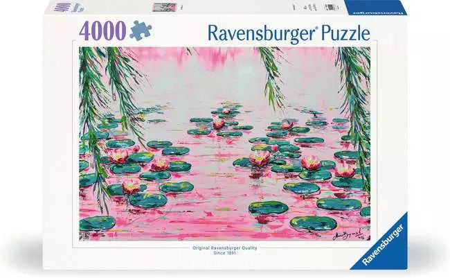 Pink Water Lilies 4000 Pc Puzzle - Game On