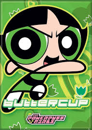 Powerpuff Girls Buttercup on Green Magnet - Game On
