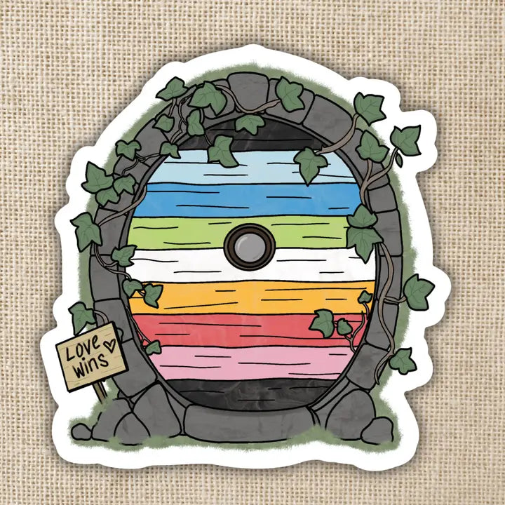 Queer Pride Fairy Door Sticker - Game On