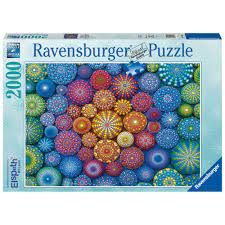 Radiating Rainbow Mandalas 2000 pc Puzzle - Game On
