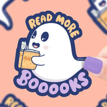 Read More Books Spooky Ghost Reading Gift Vinyl Sticker - Game On