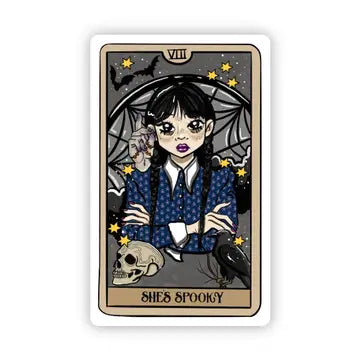 She's Spooky Tarot Card Sticker - Game On